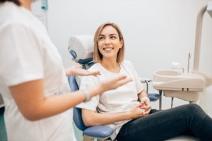 woman visiting dentist in Houston