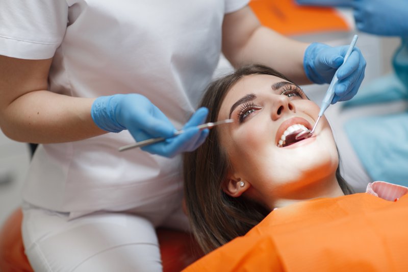 woman having dental checkup 